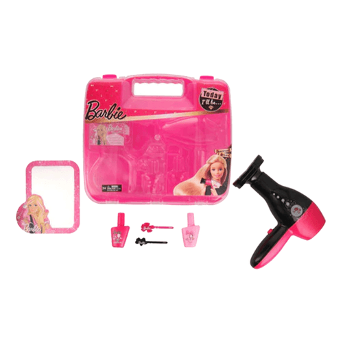Set de Barbie peluquería, maletín portátil de plástico color rosa, con accesorios, para niñas