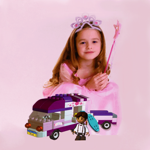 Juego armable de camión de comida, bloques didácticos para niñas de 3 años en adelante, con 100 piezas multicolores de plástico