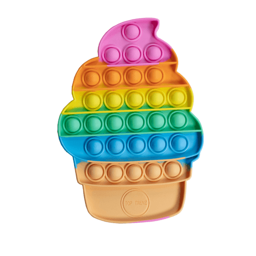 Pop It juguete sensorial de helado, 100% silicona flexible, burbujas para explotar que alivian el estrés y la ansiedad, para adultos y niños