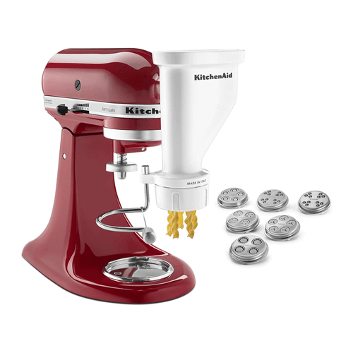 Máquina para hacer pasta, marca KitchenAid, 6 moldes intercambiables, acero inoxidable, color rojo