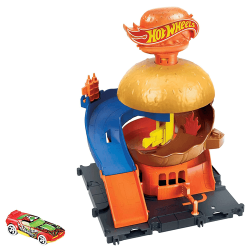 Pista hot wheels autoservicio de hamburguesa
