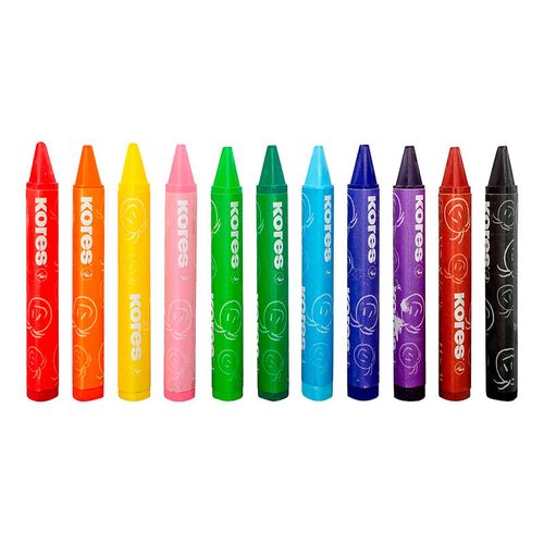 Colores de cera tamaño jumbo, marca Carioca, set de 12 lápices de color triangulares