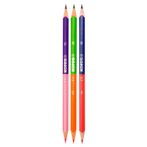 Colores Duo marca Kores, set de 24-48 lápices de doble punta, colores suaves y metálicos, con cuerpo de madera