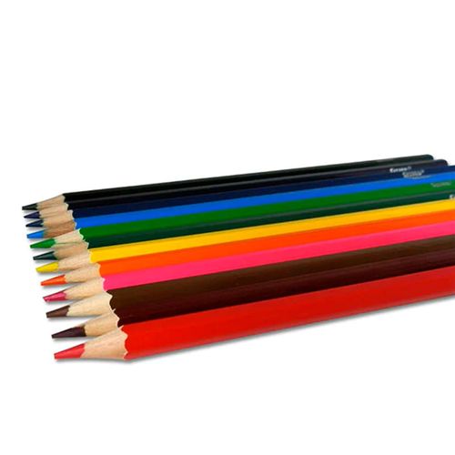 Colores marca Solita, set de 12 lápices de color, forma hexagonales, 3 mm