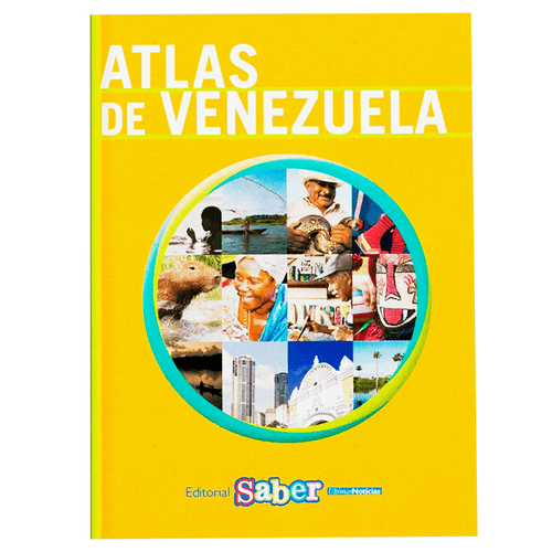 Atlas de Venezuela, editorial Saber, 240 páginas, libro de textos educativo