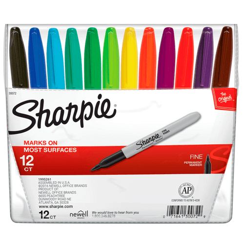Marcadores permanente punta fina, marca Sharpie, set de 8 colores intensos, tinta a base de alcohol