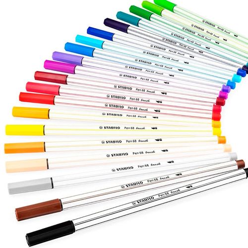 Marcadores punta fina de fieltro, marca Stabilo, set de 68 colores, secado rápido a base de agua