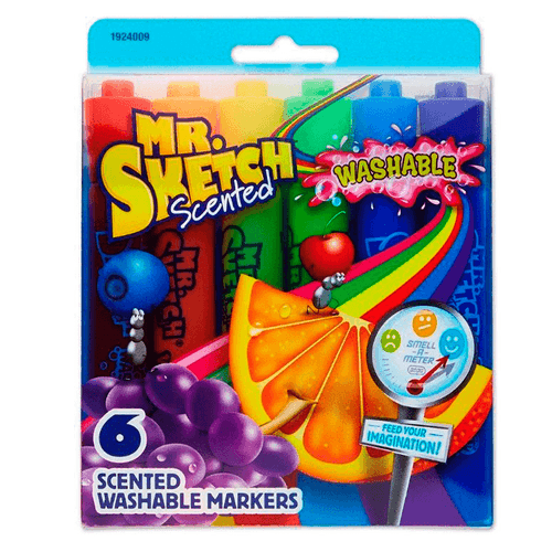 Marcadores perfumados Holiday Mr. Sketch, set de 6 colores brillantes