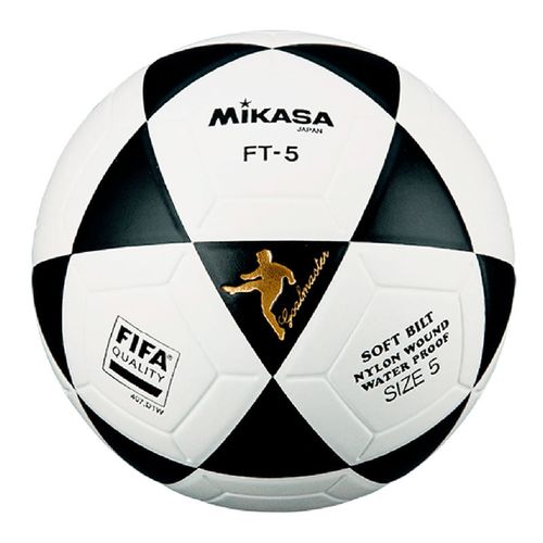 La pelota para futbol y voleibol Mikasa, modelo FT-5 Pro FIFA, cuero sintético y revestimiento de Nylon