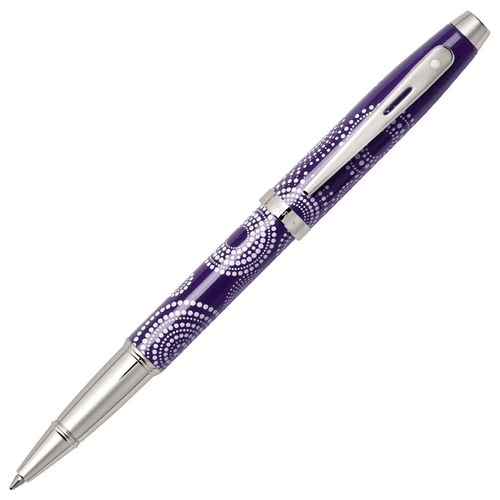 Bolígrafo brillo purpura, Shaffer, patrón de punta rodante, lapicero de tinta permanente, punta 0.7 mm