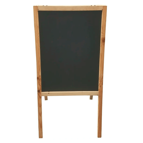 Pizarra de doble caballete, OK, bordes de madera, pre-restaurante, 100 x 500 cm, color negra