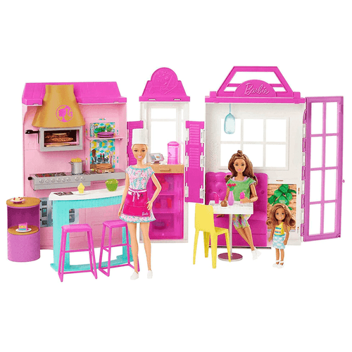 Restaurante Cook And Grill de Barbie - Play set de juegos de Barbie con accesorios y muñeca