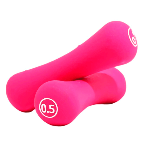 Mancuernas en forma de hueso, marca Live Up Fitness, 0.5 kl de neopreno, color rosa