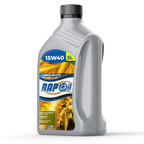 Lubricante para motor marca Bapoil, 1L, Aceite mineral 15w40. 4 tiempos