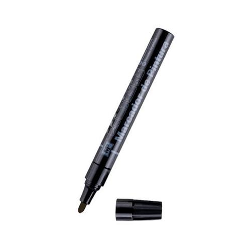 Marcador de pintura MP, punta redonda de 3 mm, color negro, larga duración