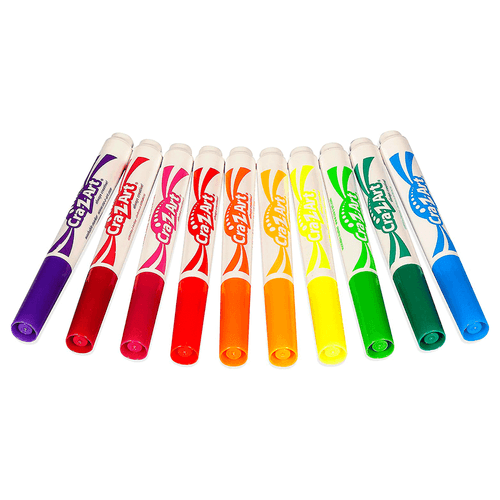 Marcadores Cra-Z-Art, set de 10 de colores brillantes, tinta lavable de línea ancha