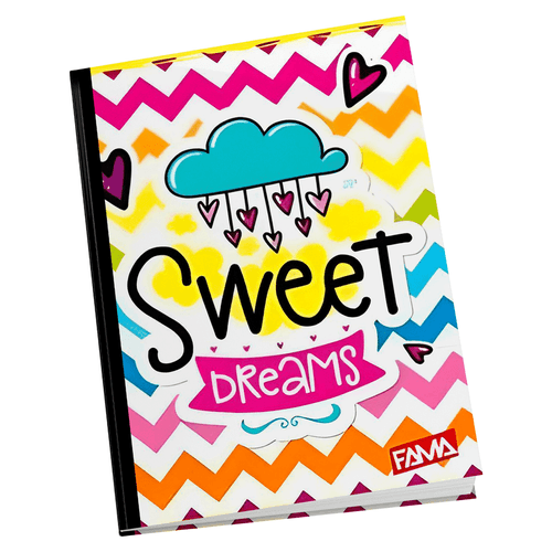 Cuaderno libreta escolar cuadriculada marca Marfil, 100 hojas, modelo Sweet multicolores