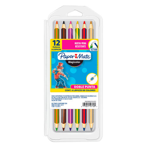 Lápices de colores bicolor, marca Papermate, set de 12-24 lápices ergonomicos, pigmentos sin agentes toxicos