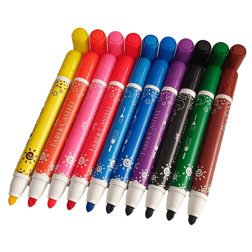 Marcadores doble punta marca Faber-Castel, set de 10 colores brillantes