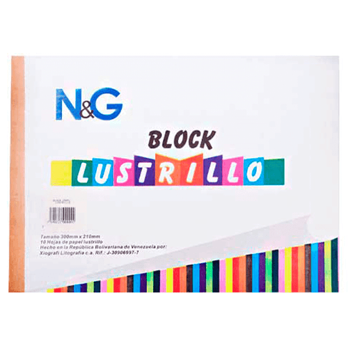 Block De Papel Lustrillo 10 hojas Marca N&G