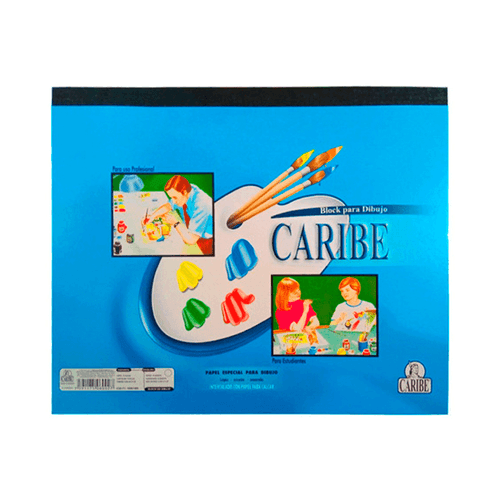 Block de dibujo, marca Caribe, cuaderno de arte de 18 hojas con papel transparente intercalado, papel bond