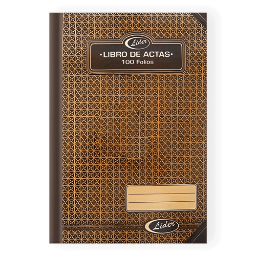 Libro de actas Lider 100 folios. Hecho en Venezuela