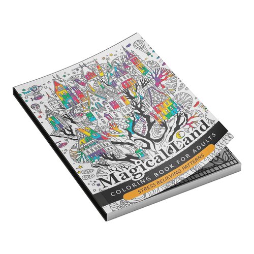 Libro para colorear Magical Land, Fantasy, 56 páginas con dibujos de la tierra y animales místicos