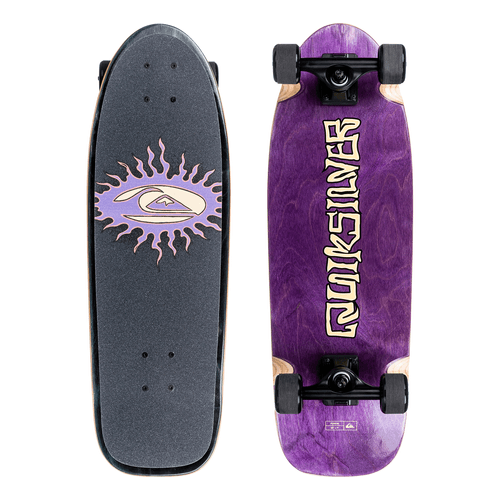 Patineta Longboard Skateboard Quiksilver, modelo Fusion de 9”, nivel intermedio ABC9, cóncavo bajo con kactail. Unisex