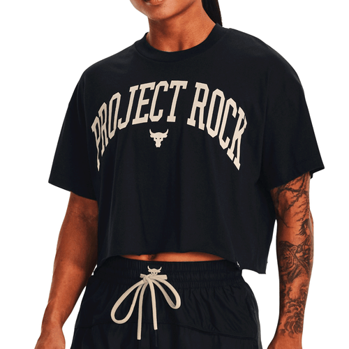 Camiseta corta de dama Under Armour, Project-Rock, estilo deportiva con mangas cortas