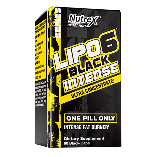 Ultra concentrado quemador de grasa Lipo6 Black Intense, marca Nutrex, 60 cápsulas con cafeína y ginseng, para entrenamientos