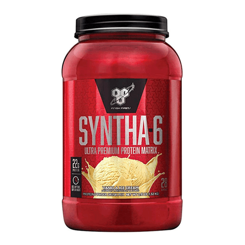 Polvo de proteína Syntha 6 Ultra Premium, marca Muscletech, sabor vainilla, 1.32k