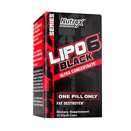 Ultra concentrado quemador de grasa Lipo6 Black, marca Nutrex, 60 cápsulas con cafeína y ginseng