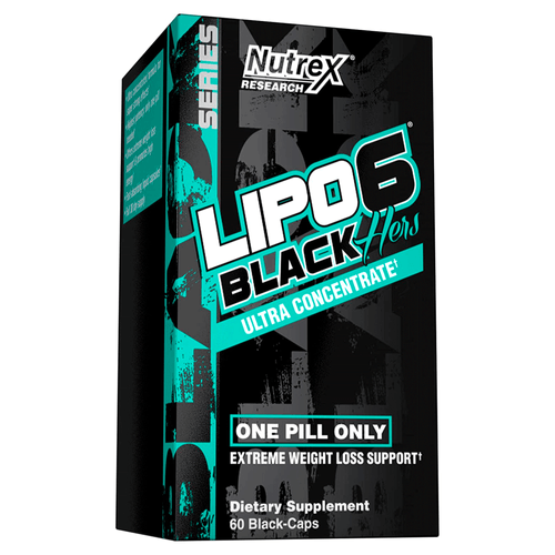 Ultra concentrado quemador de grasa Lipo6 Black Her, marca Nutrex, 60 cápsulas con cafeína y ginseng, para entrenamientos