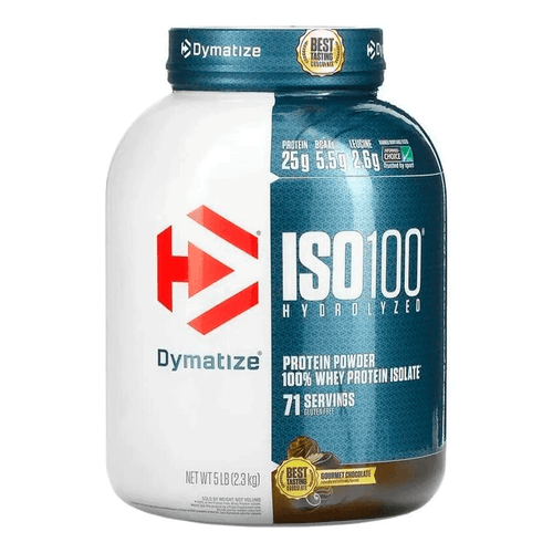 Polvo de proteína Iso 100 Hydrolyzed, marca Dymatize, sabor doble chocolate, 640G