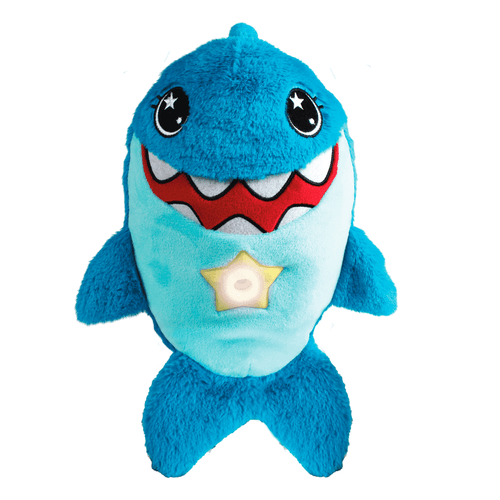 Peluche de tiburón con luces de estrellas, marca Ontel, muñeco de felfa hipo-alergénico de 14 pulgadas, color azul