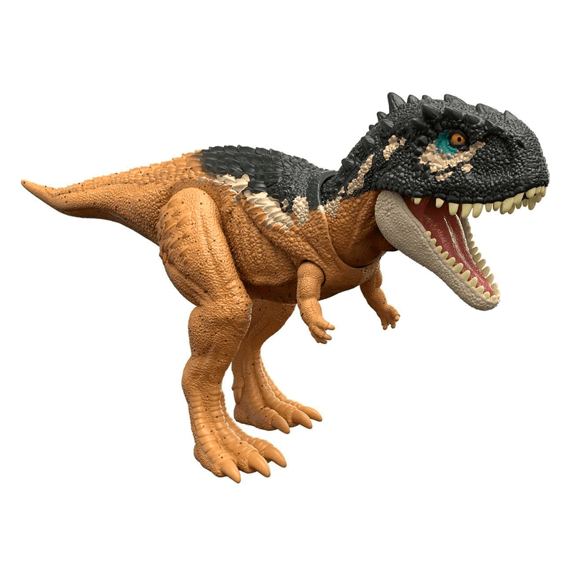 Juguete interactivo de dinosaurio Skorpiovenator, Jurassic World, marca  Mattel, figura con sonidos y acción de ataque