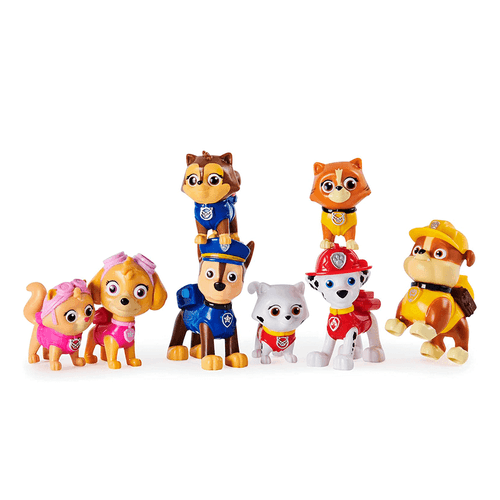 Set de 8 figuras Paw Patrol, Kitty Catastrofes coleccionables, para niños a partir de 3 años. Juguetes interactivos de plástico