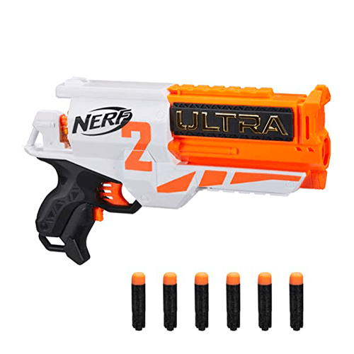 Pistola Nerf Ultra Two marca Hasbro set lanzador de dardos para niños