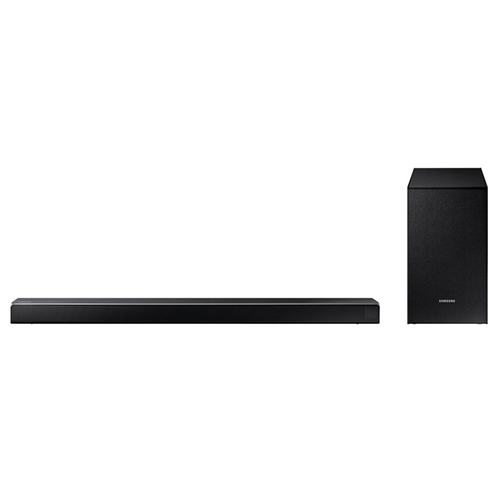Barra de sonido Samsung, modelo HW-B450 de 2.1 canales, con Bluetooth, sonido nítido y fuerte, 410 w, color negra