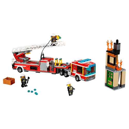 Lego camión de bombero, juego didáctico para niños de 5 años en adelante, con piezas multicolores de plástico