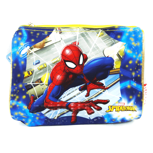 Cartuchera escolar triangular de Spider-Man, marca Capi, color azul, para niños