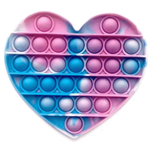 Pop It juguete sensorial de corazón Tie-Die, 100% silicona flexible, burbujas para explotar que alivian el estrés y la ansiedad