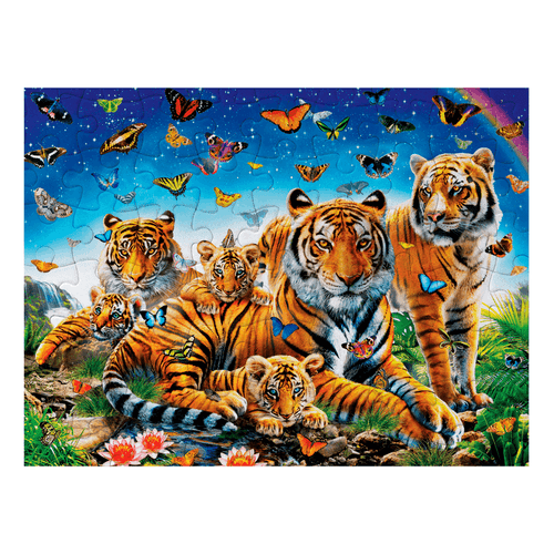 Rompecabezas Tiger & Butterflies, marca Master Pieces, 300 piezas de cartón reciclable para niños mayores de 10 años