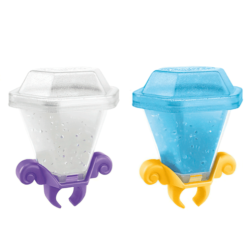 Play-Doh Cristal Crunch- Gemas brillantes, 2 recipientes con mezcla brillante, color azul y blanco