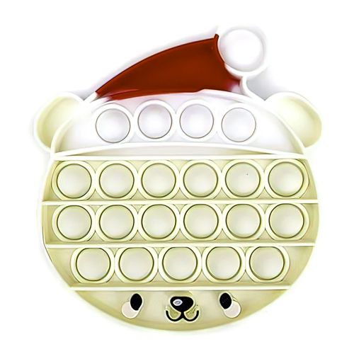 Pop It juguete sensorial de oso polar navideño, 100% silicona flexible, burbujas para explotar que alivian el estrés y la ansiedad