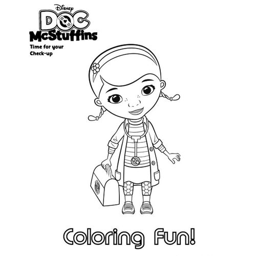 Afiche para colorear de doc Mc Stuffins Disney, papel bond, para niños
