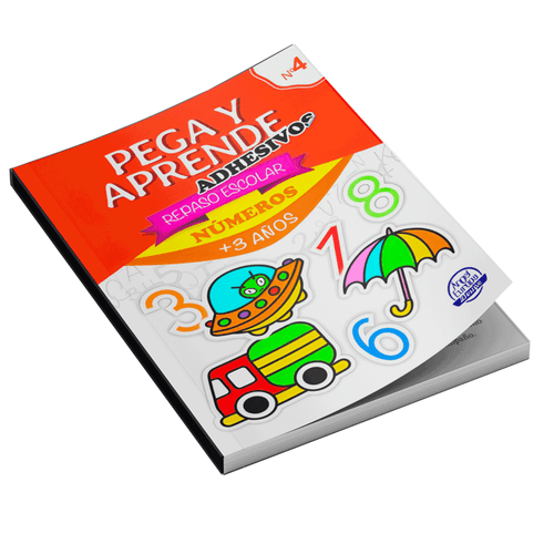 Libro pega y aprende, toMP de números, editorial Angel Europa, con pegatinas, para niños de 4 años