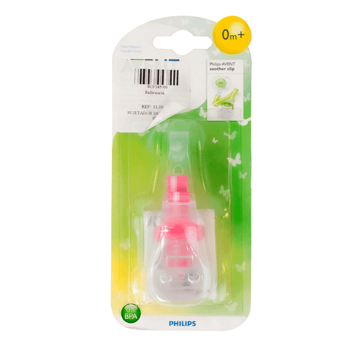 Clic para chupón, marca Avent Philips, color rosa, 0 M, accesorio para bebes
