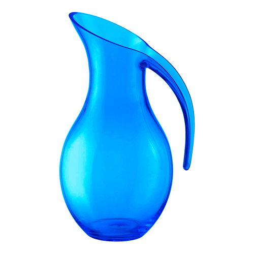 Jarra acrílica para hora Happy, marca Guzzini, 1.18 L, color azul, diseño moderno y elegante