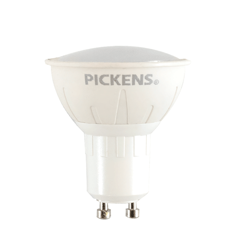 Bombillo Dicroico, marca Pickens, base MR16, 5.5 W, 430 lúmenes, luz blanca semicalidad, 6500K, de plástico
